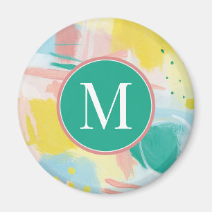Add Your Initial Fresh Face Abstract Magnet