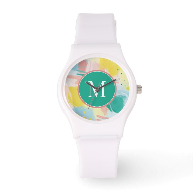 Add Your Initial | Fresh Face Abstract Watch (Front)
