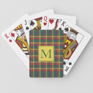Add Your Initial Pattern Clan Buchanan Plaid Playing Cards
