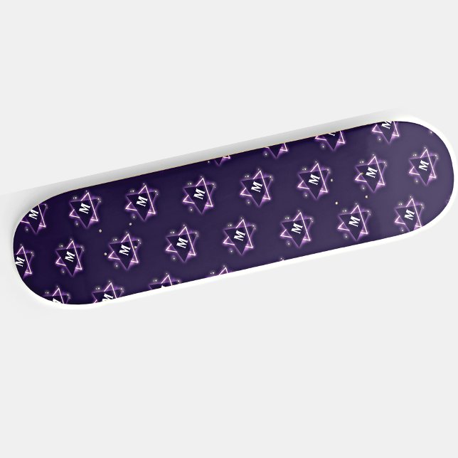 Add Your Initial Purple Space Triangles Customize  Skateboard (Creator Uploaded)