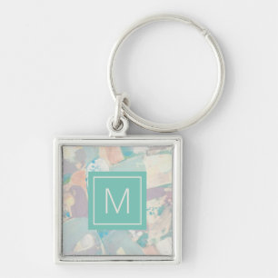 Add Your Initial   White Rock Pastel Keychain