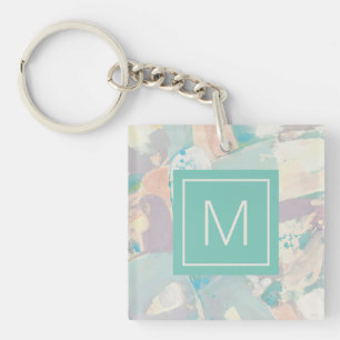 Add Your Initial   White Rock Pastel Keychain