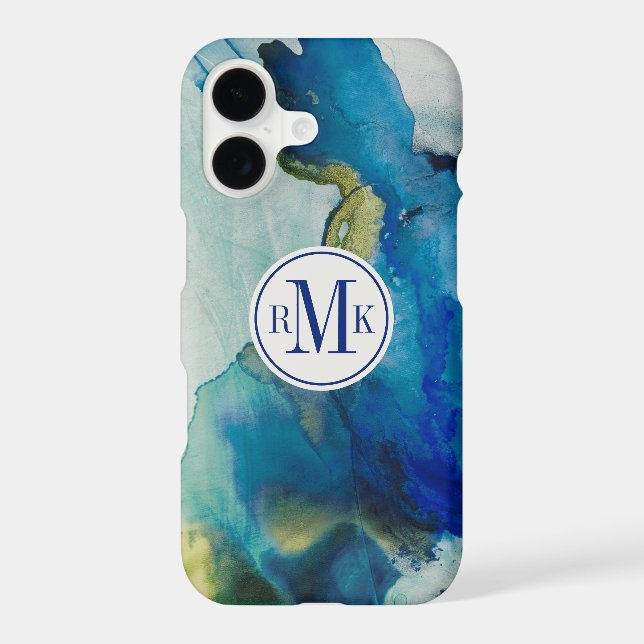 Add Your Initials | Abstract Terrain - Blue (Back)
