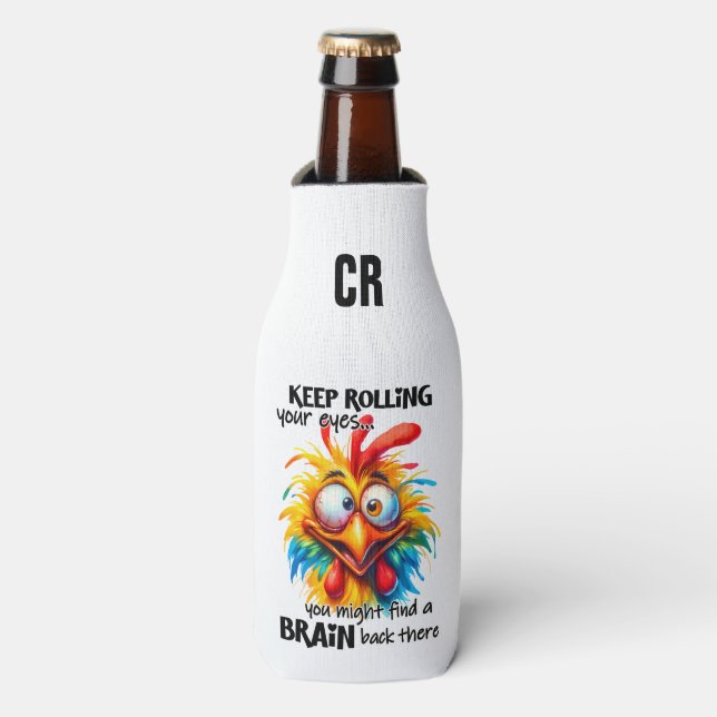 Add your initials/ Add Text on back Bottle Cooler (Bottle Front)