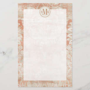 Add Your Initials   Garnet Weft Stationery