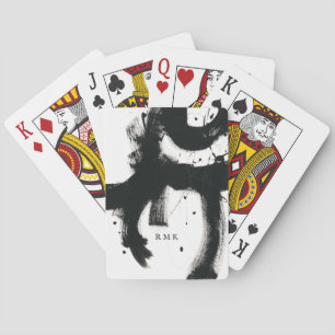 Add Your Initials Onyx Gesture Playing Cards