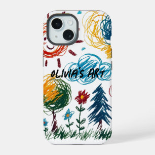 Add your Kid's Artwork to this iPhone 15 Case