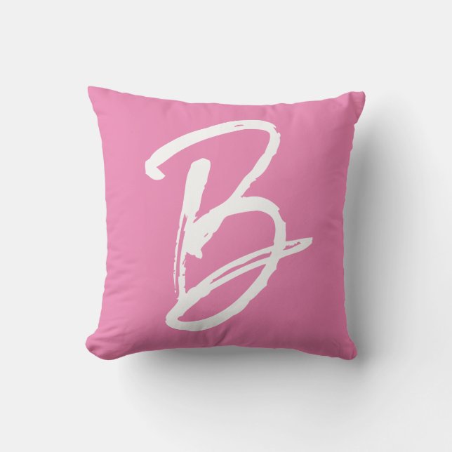 Add Your Letter B Throw Pillow Cushion (Front)