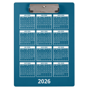 Add Your Logo 2026 Yearly Calendar Clipboard
