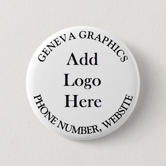 Add Your Logo and Business Information 2 Inch Round Button (Front)