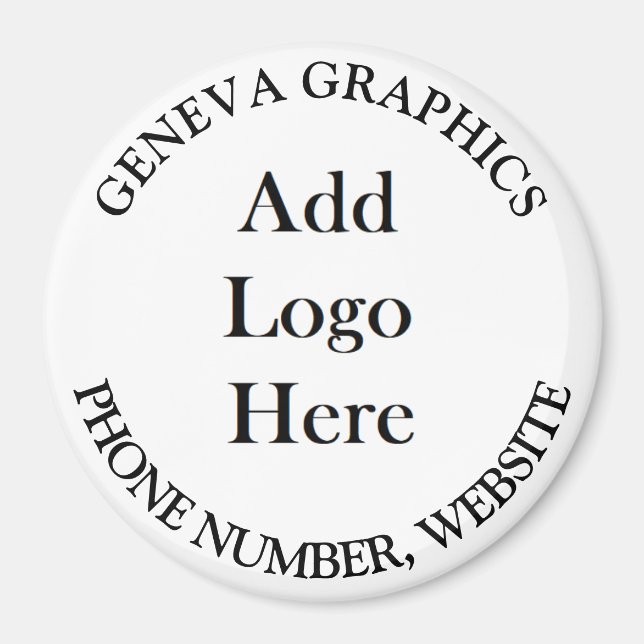 Add Your Logo and Business Information Small Magnet (Front)