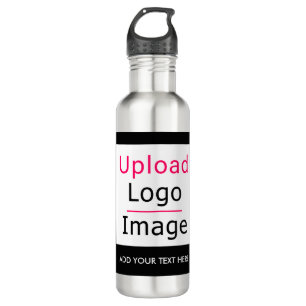 Add Your Logo and Custom Text Business Chic Black 710 Ml Water Bottle