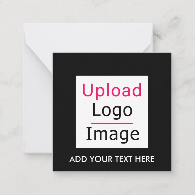 Add Your Logo and Custom Text Modern Business Chic Card (Front)