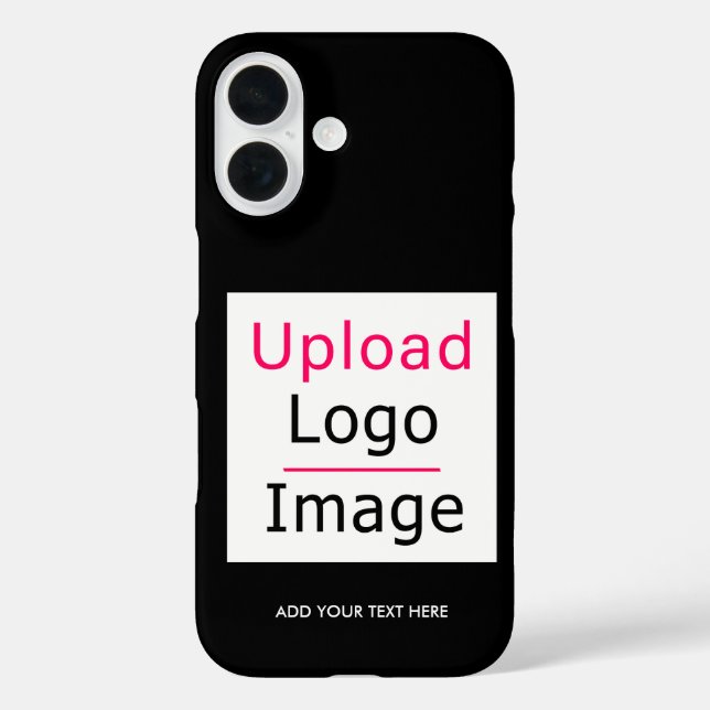 Add Your Logo and Custom Text Modern Business Chic Case-Mate iPhone Case (Back)