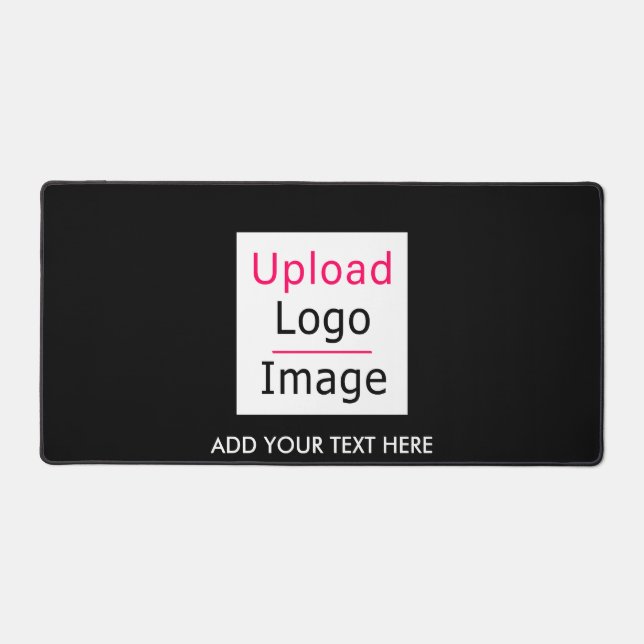 Add Your Logo and Custom Text Modern Business Chic Desk Mat (Front)
