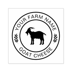 Add your logo and text Goat Cheese Milk Farm Name Rubber Stamp