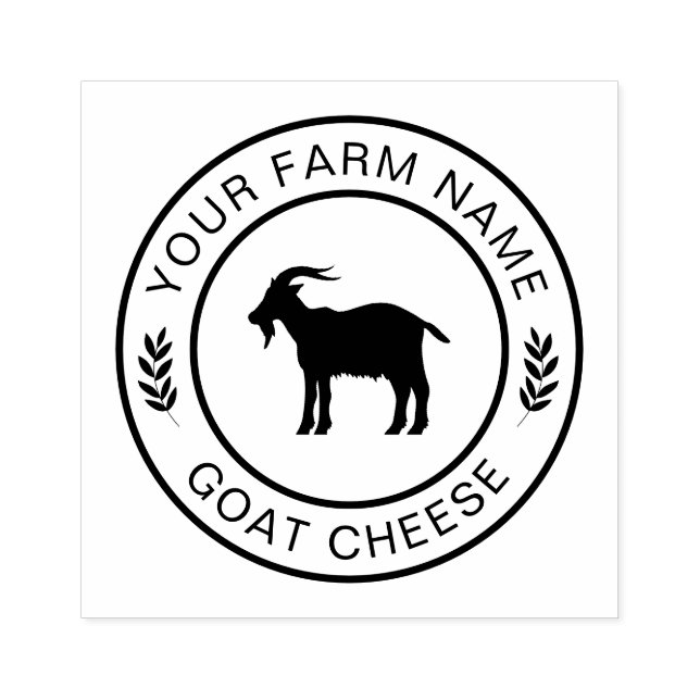 Add your logo and text Goat Cheese Milk Farm Name Rubber Stamp (Imprint)