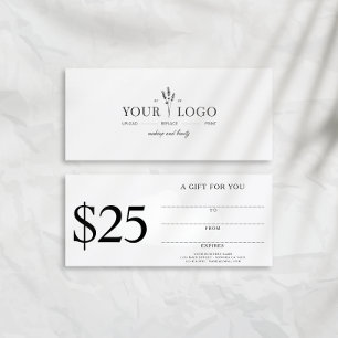Add Your Logo Beauty Gift For You Certificate $25