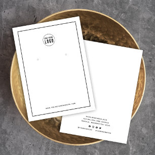 Add Your Logo Black Border Earring Display Card