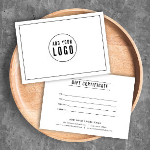Add Your Logo Black Border Lines Gift Certificate
