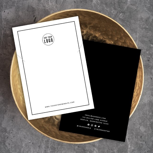 Add Your Logo Black Border Necklace Display Card (Creator Uploaded)