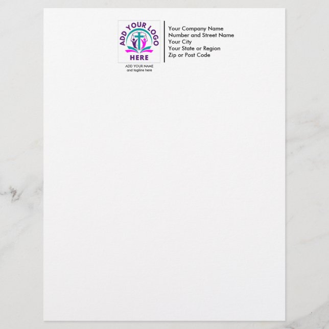 ADD YOUR LOGO Business Church Letterhead (Front)