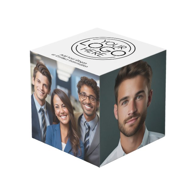Add Your Logo Business Corporate Modern Minimalist Cube (Front Angled)