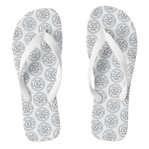 Add Your Logo Business Corporate Modern Minimalist Flip Flops