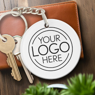 Add Your Logo Business Corporate Modern Minimalist Keychain