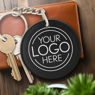 Add Your Logo Business Corporate Modern Minimalist Keychain