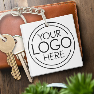 Add Your Logo Business Corporate Modern Minimalist Keychain