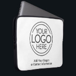 Add Your Logo Business Corporate Modern Minimalist Laptop Sleeve<br><div class="desc">Perfect for an office convention or presentation gift, these logo laptop sleeves are simple in design. You can change the background colour to match the colour that coordinates with your company logo. The extra lines of type can be used for company contact information or for a place to add a...</div>