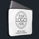 Add Your Logo Business Corporate Modern Minimalist Laptop Sleeve<br><div class="desc">Perfect for an office convention or presentation gift, these logo laptop sleeves are simple in design. You can change the background colour to match the colour that coordinates with your company logo. The extra lines of type can be used for company contact information or for a place to add a...</div>