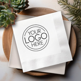 Add Your Logo Business Corporate Modern Minimalist Napkin