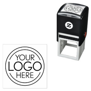 Add Your Logo Business Corporate Modern Minimalist Self-inking Stamp