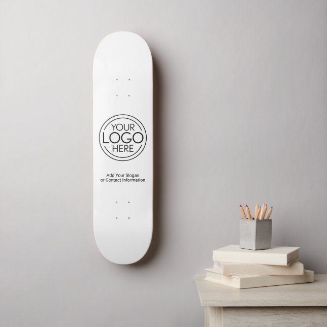Add Your Logo Business Corporate Modern Minimalist Skateboard (Wall Art)