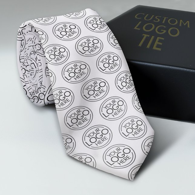 Add Your Logo Business Corporate Modern Minimalist Tie (Custom Logo Neck Ties)