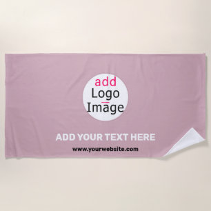 Add Your Logo Business Customizable Dusty Rose Hue Beach Towel