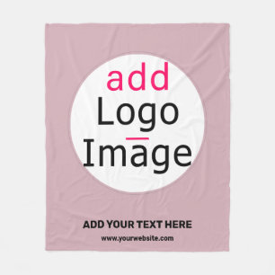 Add Your Logo Business Customizable Dusty Rose Hue Fleece Blanket