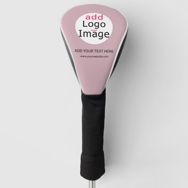 Add Your Logo Business Customizable Dusty Rose Hue Golf Head Cover (Front)