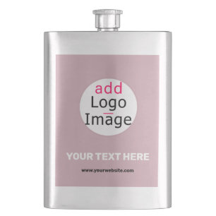 Add Your Logo Business Customizable Dusty Rose Hue Hip Flask