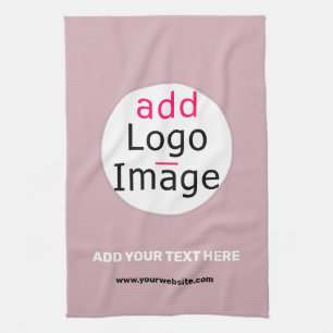 Add Your Logo Business Customizable Dusty Rose Hue Kitchen Towel