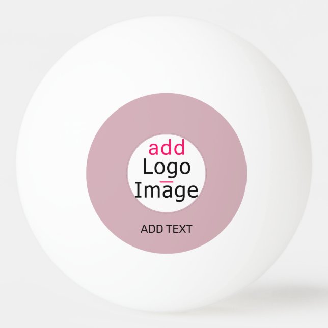 Add Your Logo Business Customizable Dusty Rose Hue Ping Pong Ball (Front)