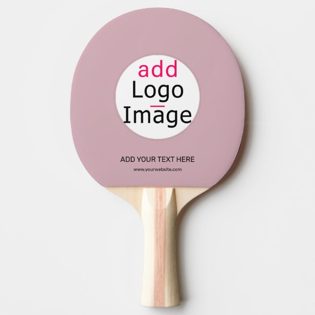 Add Your Logo Business Customizable Dusty Rose Hue Ping Pong Paddle (Front)