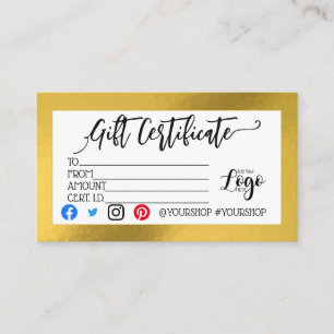 ADD YOUR LOGO Business gift certificate marketing
