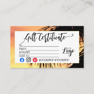 ADD YOUR LOGO Business gift certificate marketing