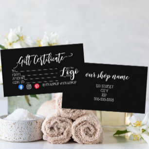 ADD YOUR LOGO Business gift certificate marketing