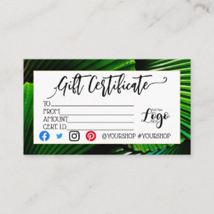 ADD YOUR LOGO Business gift certificate marketing