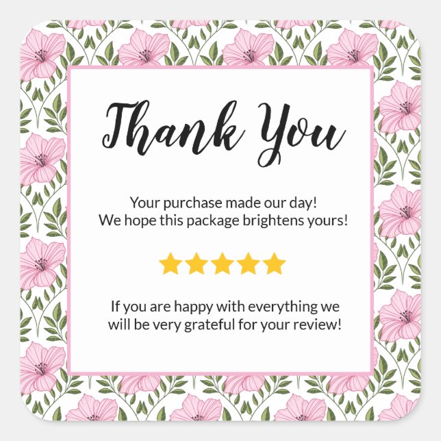 ADD YOUR LOGO Business Gift Certificate Marketing  Square Sticker (Front)