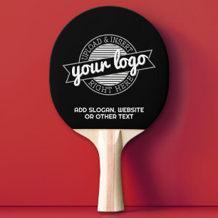 Add Your Logo Business Modern Minimalist with Text Ping Pong Paddle